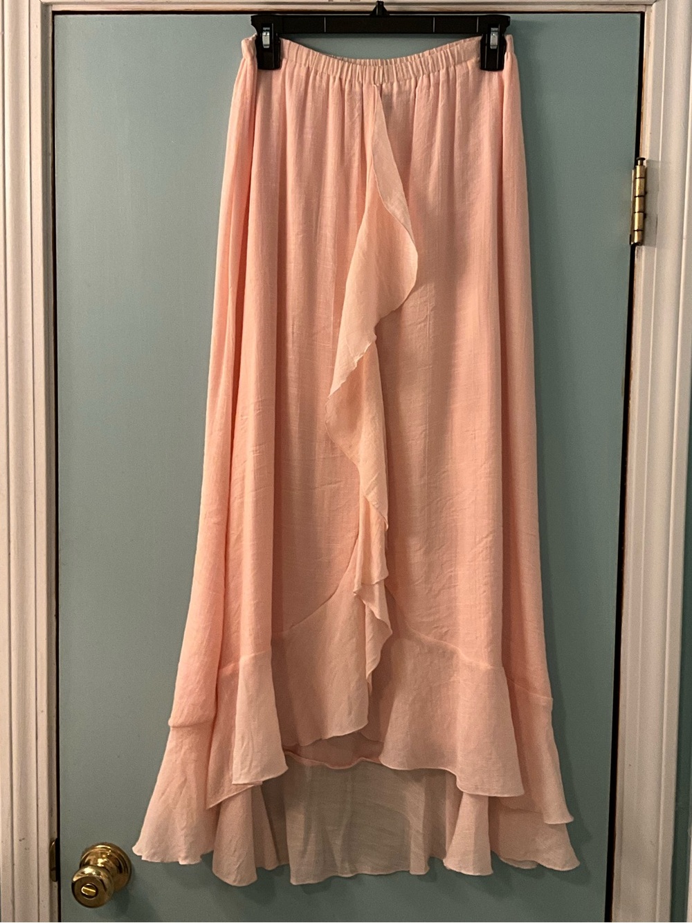 Spense Soft Pink High-Low Ruffle Skirt